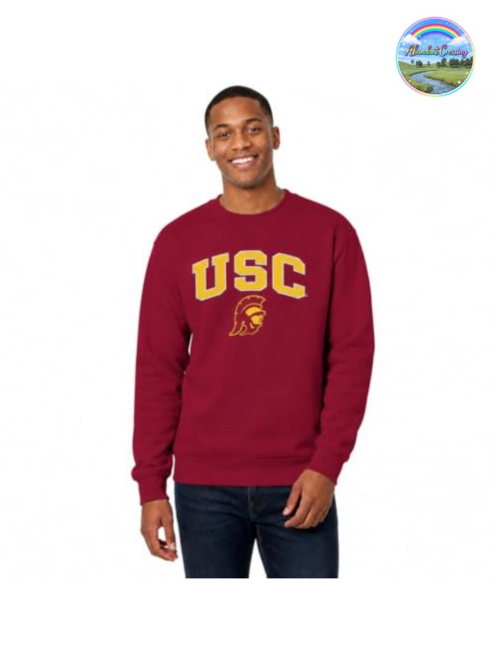 NCAA USC Trojans Fleece Crewneck Pullover Sweatshirt for Men Women